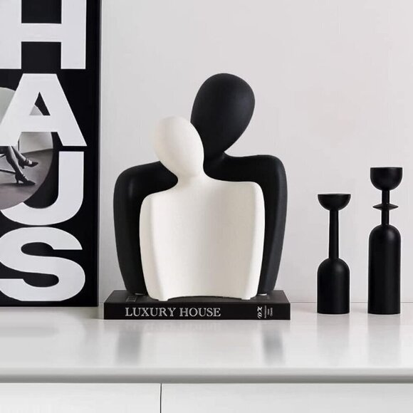 Ceramic Couple Statues for Home Décor Hugging Couple Figurines Office Dé… - Picture 9 of 13